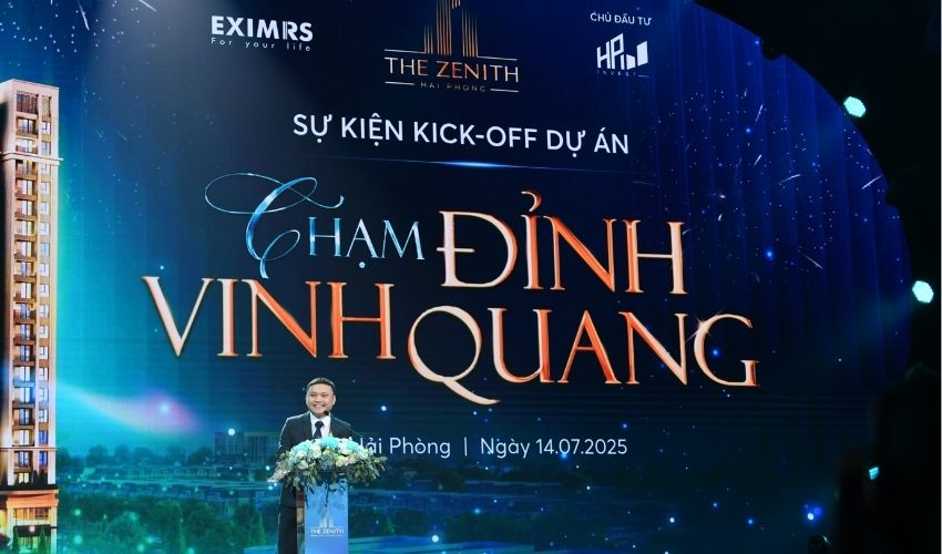 Ông Nguyễn Đức Thắng - Chủ tịch Hội đồng Quản trị Công ty CP Đầu tư Thương mại Bất động sản HP chia sẻ về tầm nhìn và định hướng phát triển của dự án The Zenith Hải Phòng.