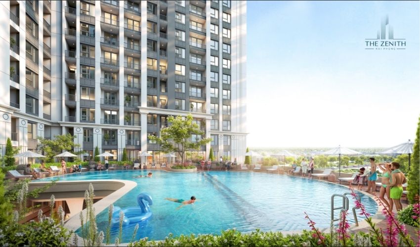 Hồ bơi Zenith sử dụng công nghệ điện phân muối hiện đại.