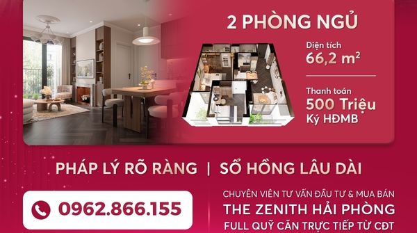 Vốn 500 triệu sở hữu Căn hộ The Zenith Hải Phòng